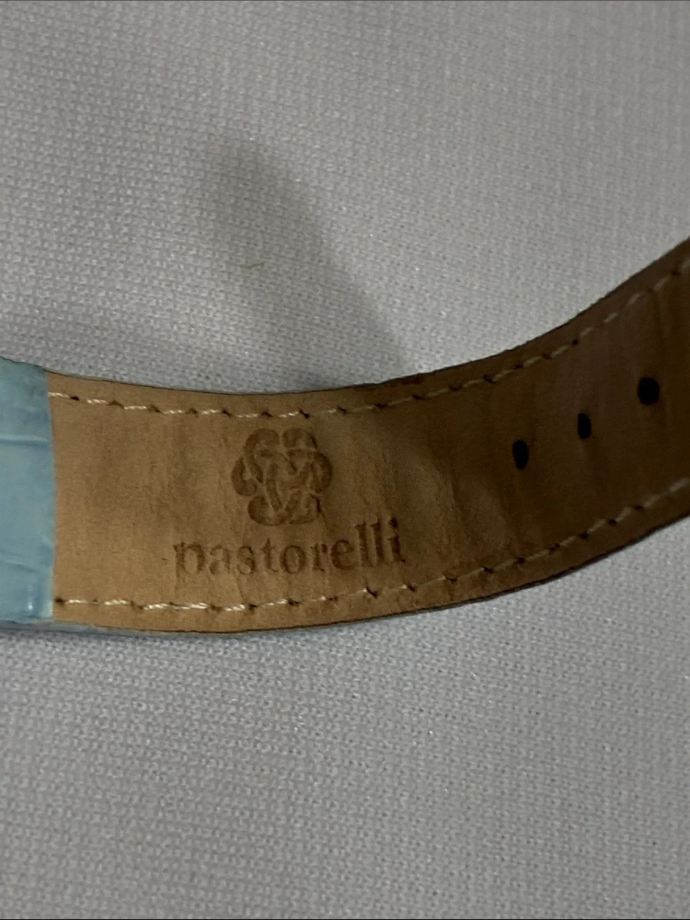 Pastorelli Light Blue Women's Leather Strap Watch